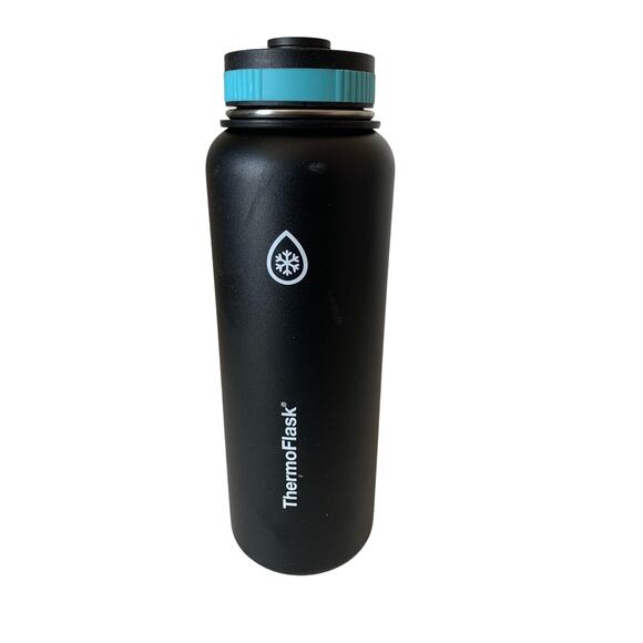 Thermoflask 40 oz. black blue attached lid - Picture 1 of 10